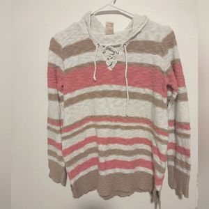 Striped Knitted Hoodie